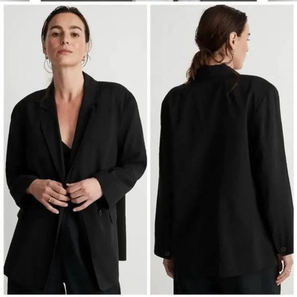 MADEWELL The Relaxed Blazer NWT in Soft Drape True Black Oversized Drape… - Picture 2 of 9